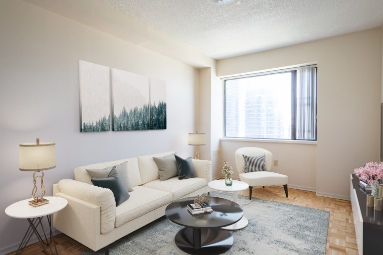 Living Room at Gerrard Residences Toronto